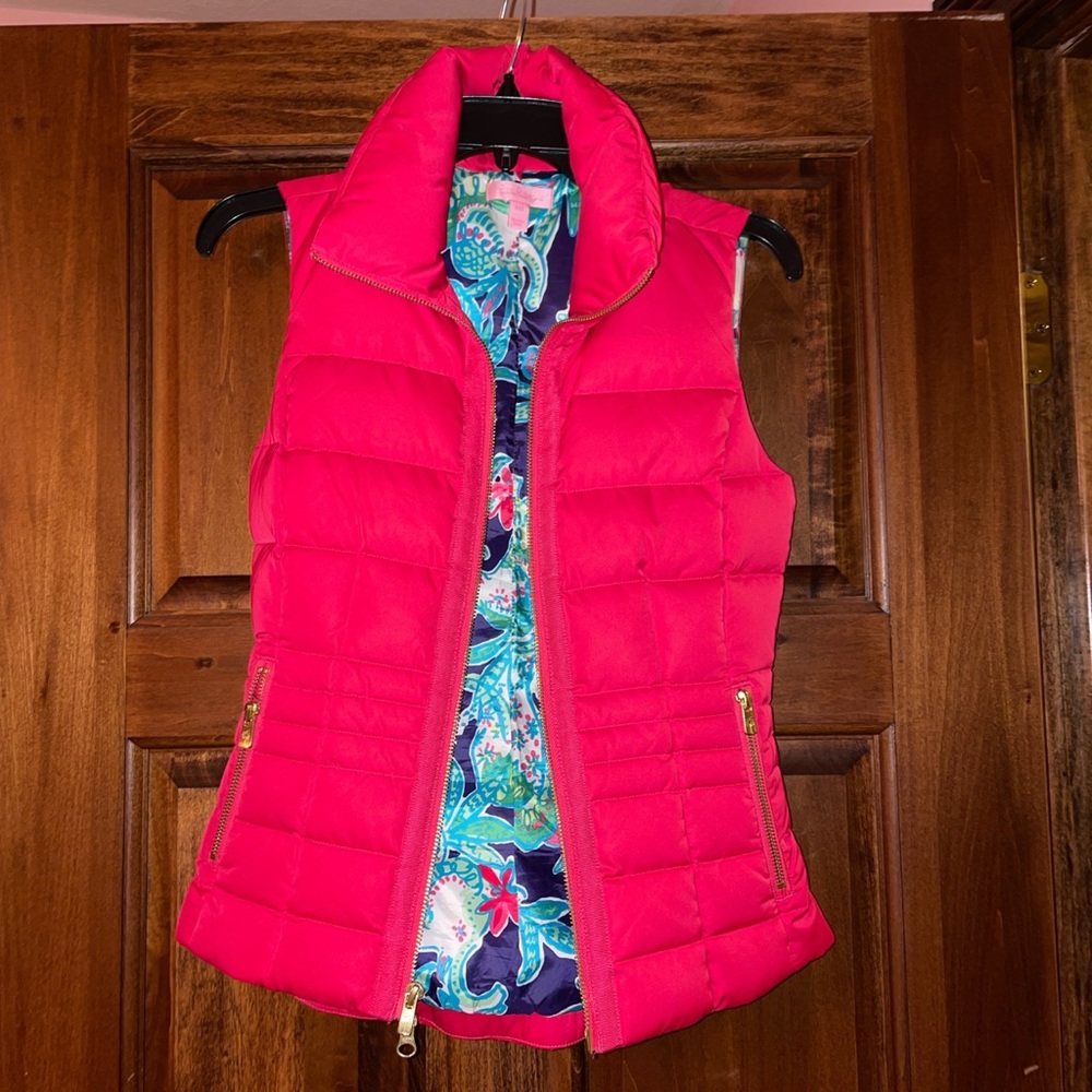 Pink lily vest